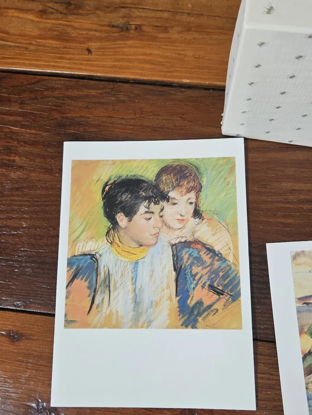 Vintage Famous Art Notecards Set with Decorative Box Pastel Multi-Color Ephemera